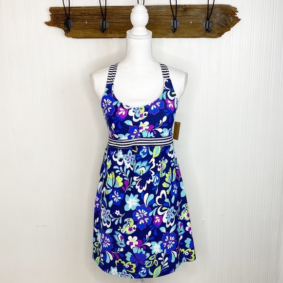 Title Nine Floral Cross Back Tank Dress NEW - Picture 1 of 8